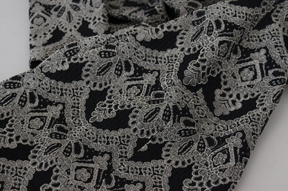 Robe fourreau moulante jacquard noire et grise Dolce & Gabbana
