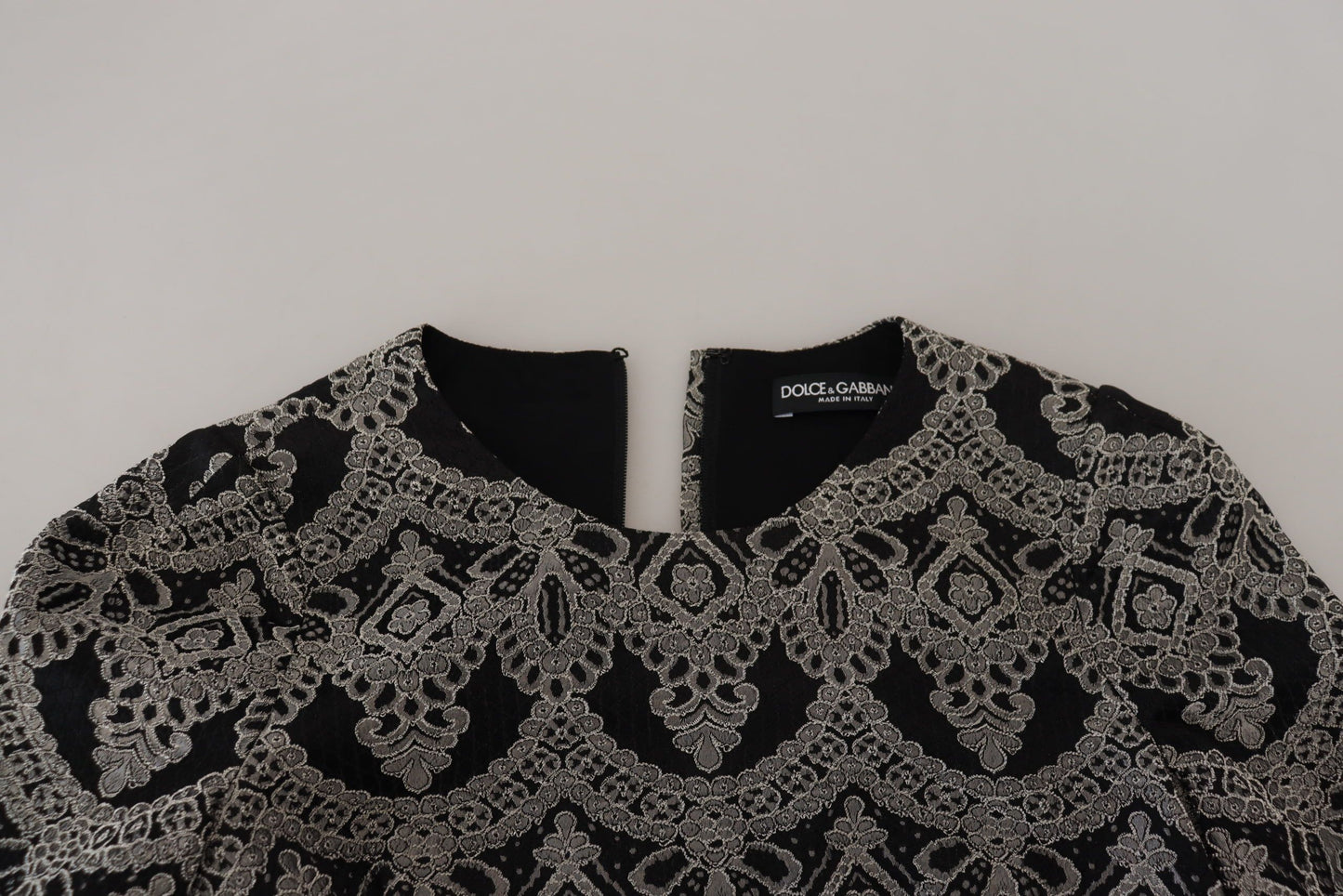 Robe fourreau moulante jacquard noire et grise Dolce & Gabbana