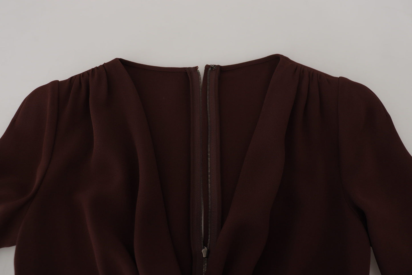 Robe longue moulante Dolce & Gabbana marron à manches longues et portefeuille