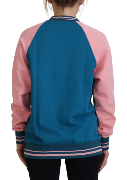 Pull Dolce & Gabbana Blue Pink Queen en sequins et cristaux