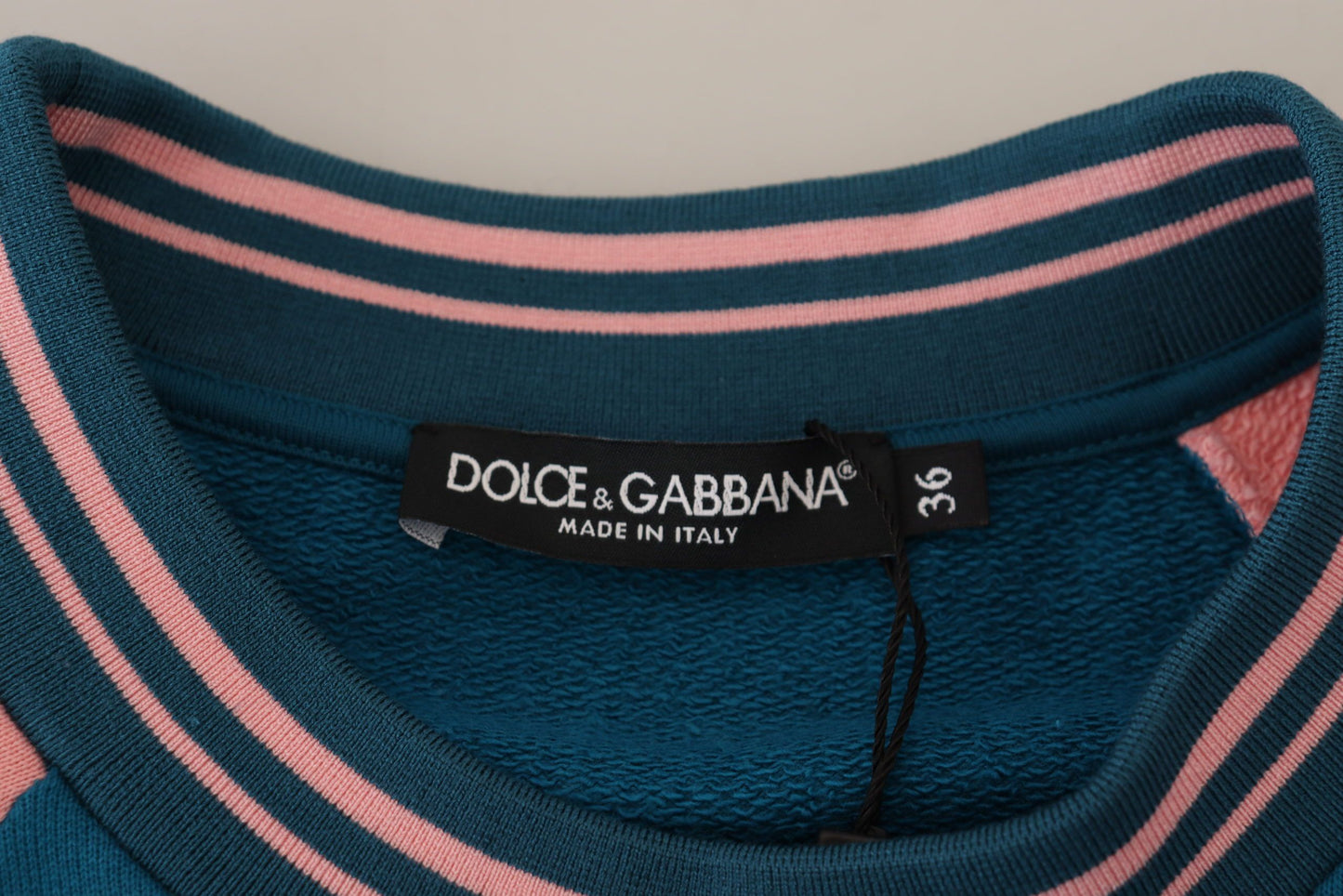 Pull Dolce & Gabbana Blue Pink Queen en sequins et cristaux