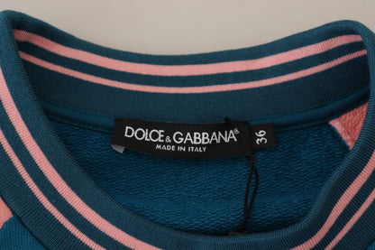 Pull Dolce & Gabbana Blue Pink Queen en sequins et cristaux