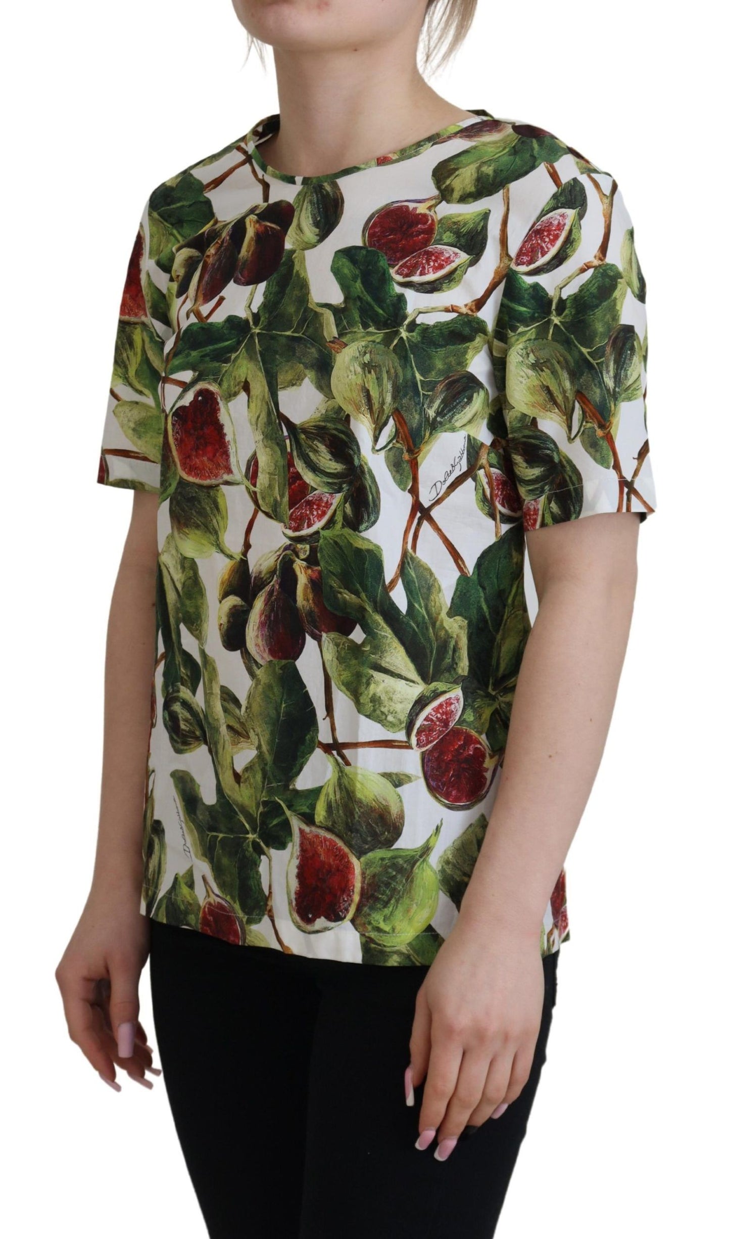 Haut en coton à col rond Dolce & Gabbana T-shirt fruits