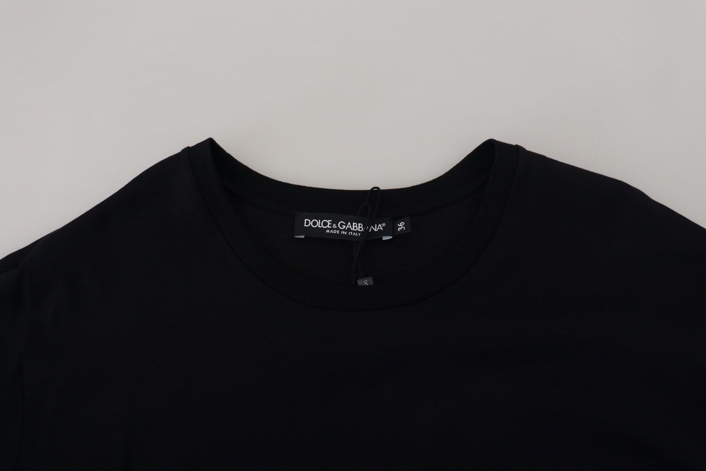 Haut de chemise à pampilles en coton noir Dolce & Gabbana