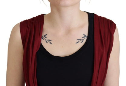 Haut gilet blouse Dolce & Gabbana en soie stretch bordeaux
