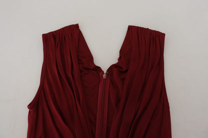 Haut gilet blouse Dolce & Gabbana en soie stretch bordeaux