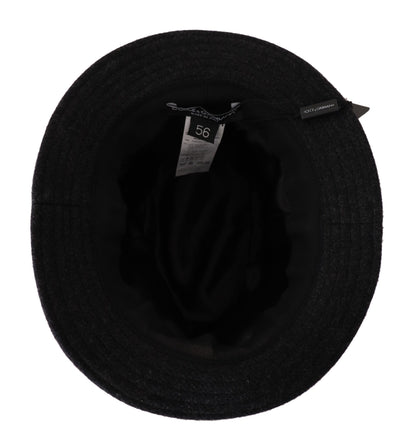 Dolce & Gabbana Chapeau Fedora Trilby Logo en Laine Vierge Grise