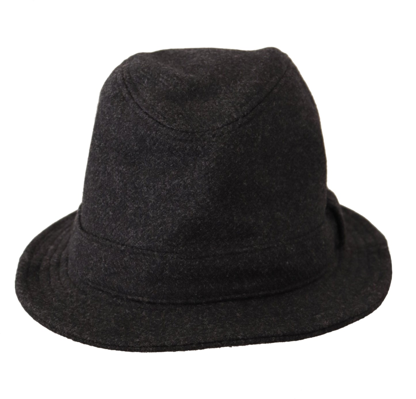 Dolce & Gabbana Chapeau Fedora Trilby Logo en Laine Vierge Grise