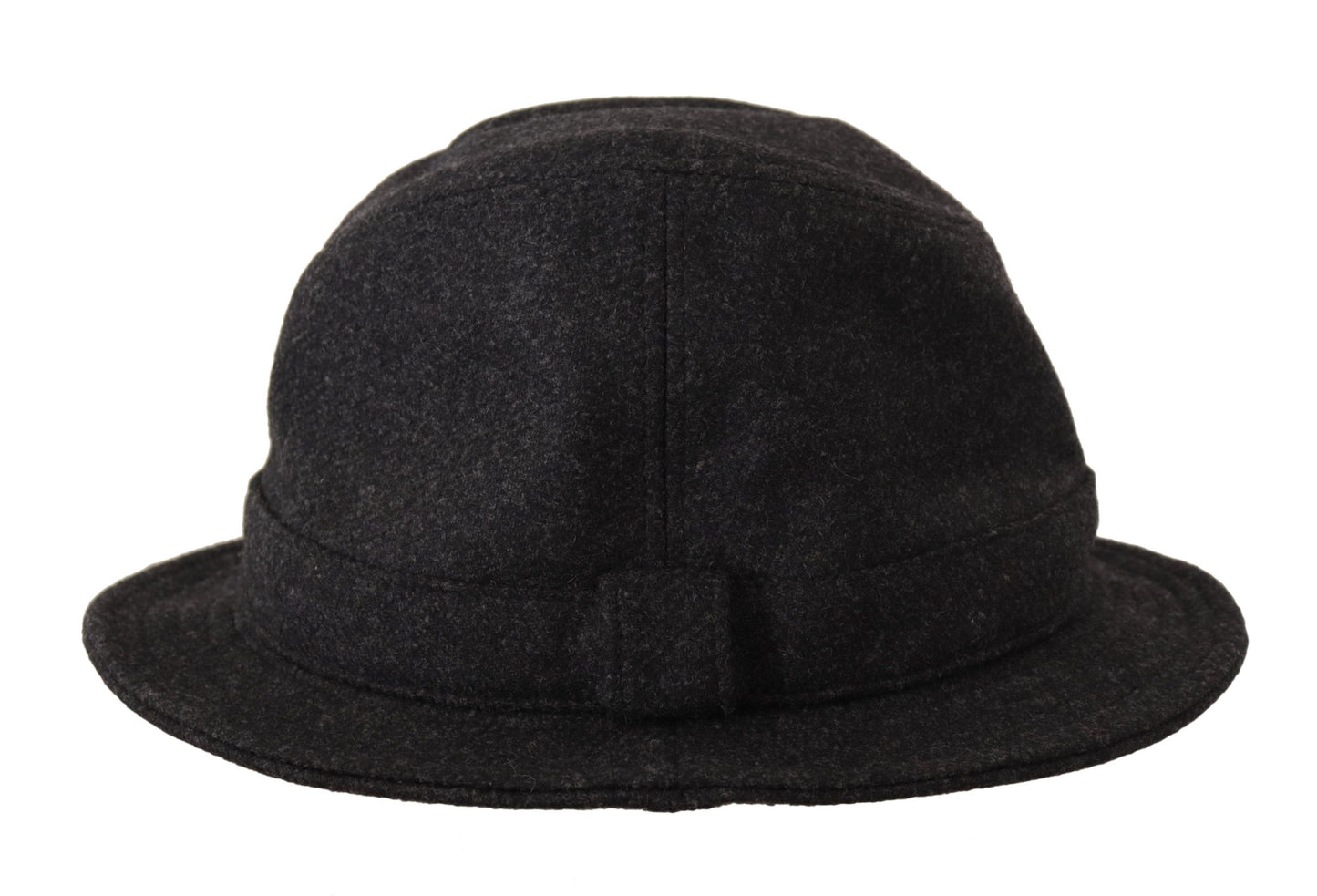 Dolce & Gabbana Chapeau Fedora Trilby Logo en Laine Vierge Grise
