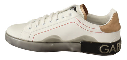 Baskets basses en cuir blanc Dolce & Gabbana