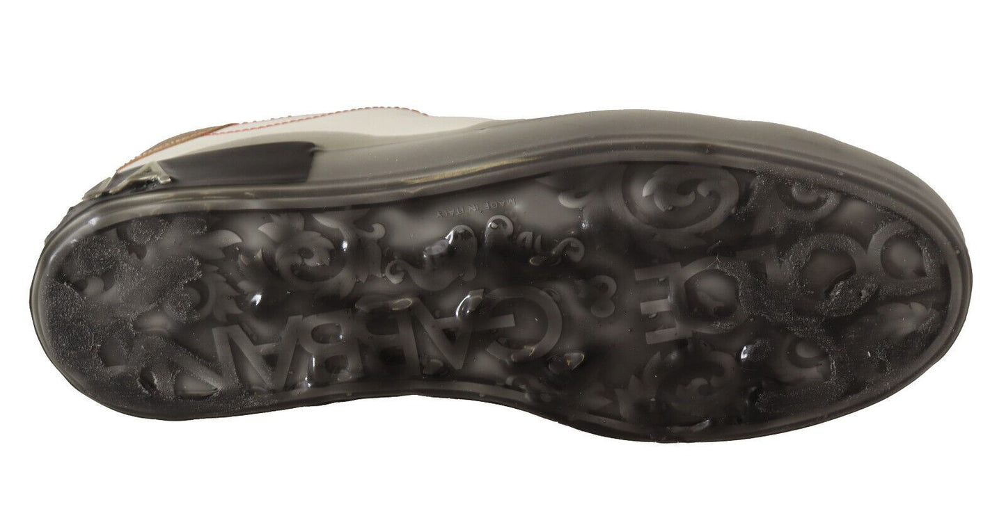 Baskets basses en cuir blanc Dolce & Gabbana