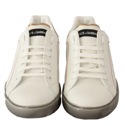Baskets basses en cuir blanc Dolce & Gabbana