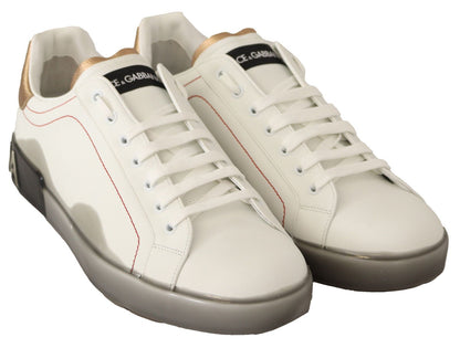 Baskets basses en cuir blanc Dolce & Gabbana