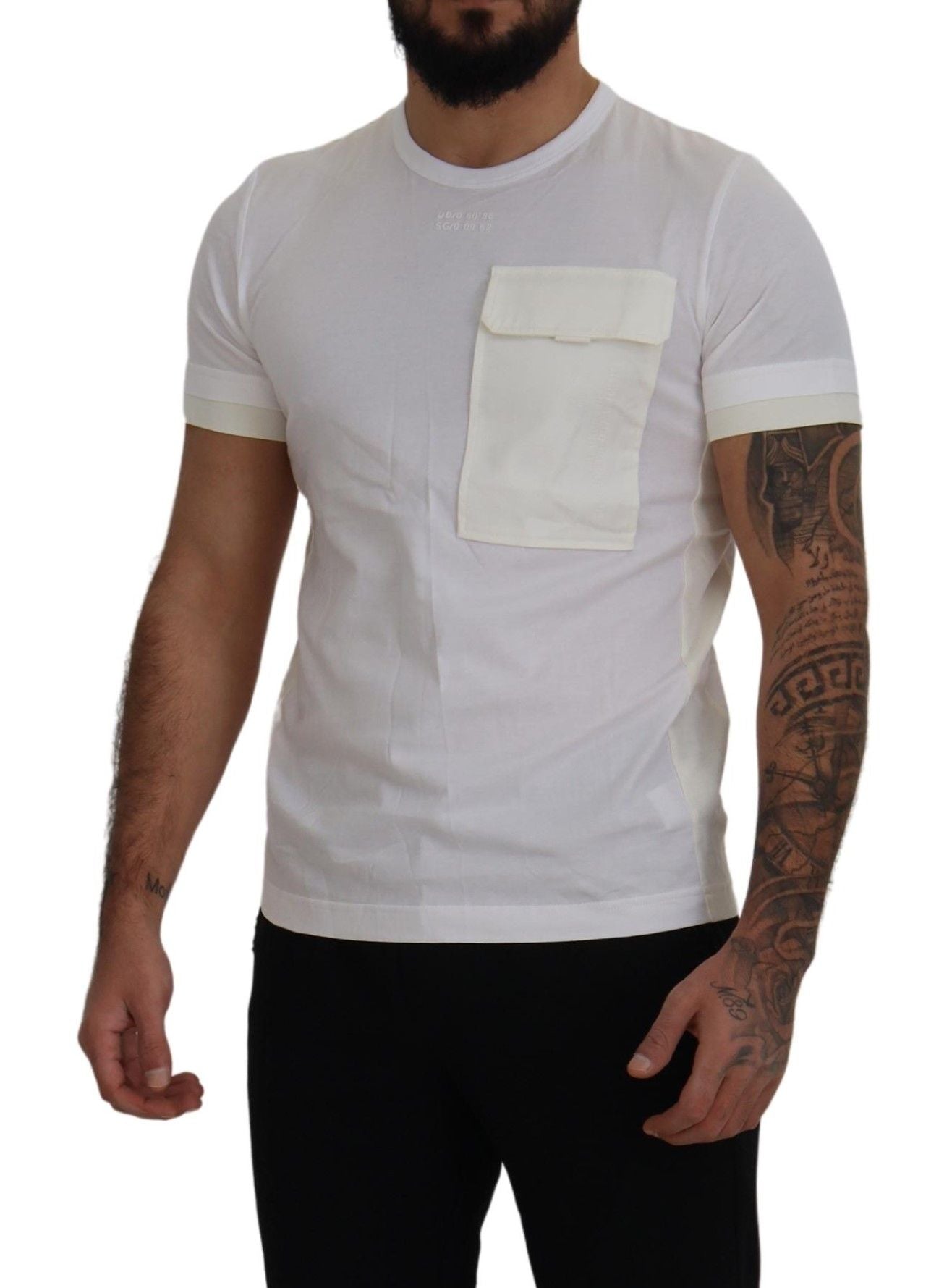 T-shirt Dolce & Gabbana à manches courtes et poches à rabat blanc