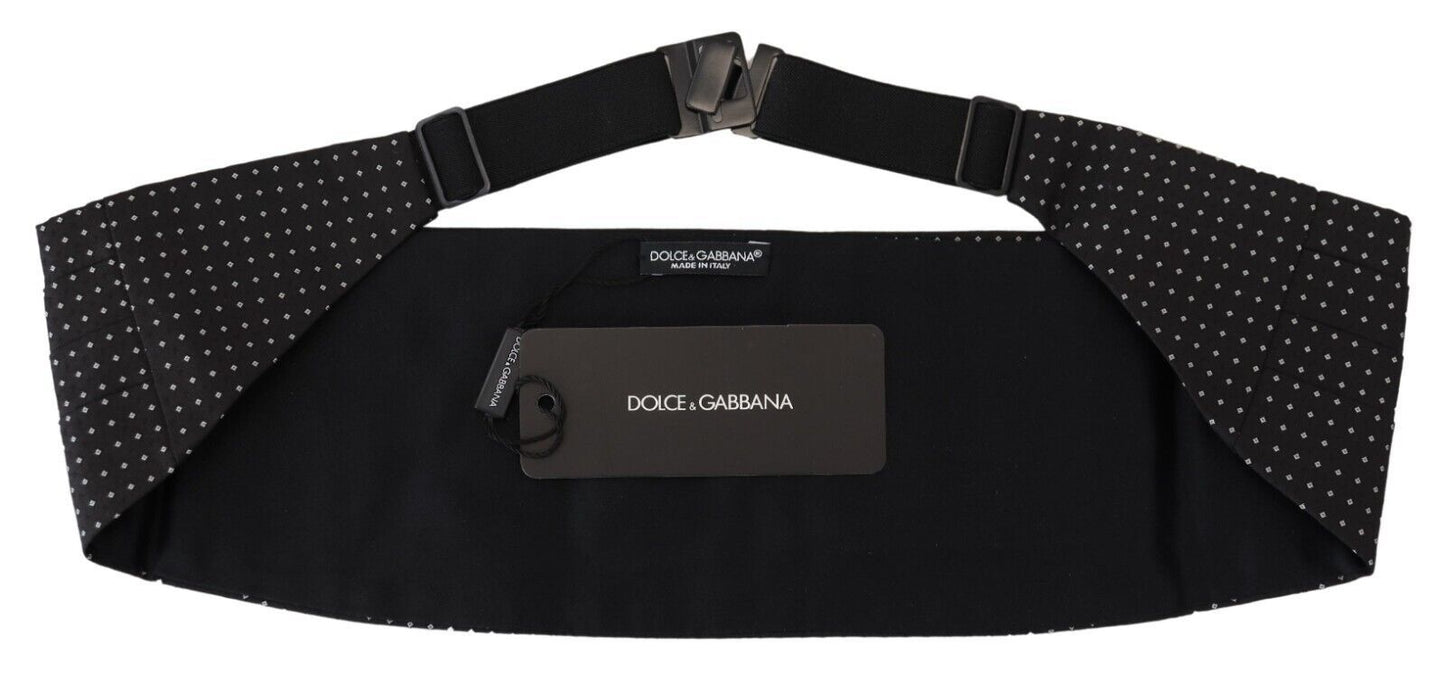 Ceinture de smoking Dolce & Gabbana noire à pois et large taille