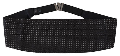 Ceinture de smoking Dolce & Gabbana noire à pois et large taille