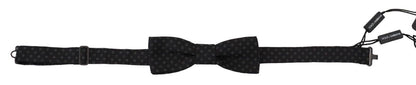 Nœud papillon Dolce & Gabbana en soie noire à motif, réglable