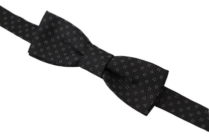 Nœud papillon Dolce & Gabbana en soie noire à motif, réglable