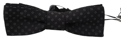 Nœud papillon Dolce & Gabbana en soie noire à motif, réglable