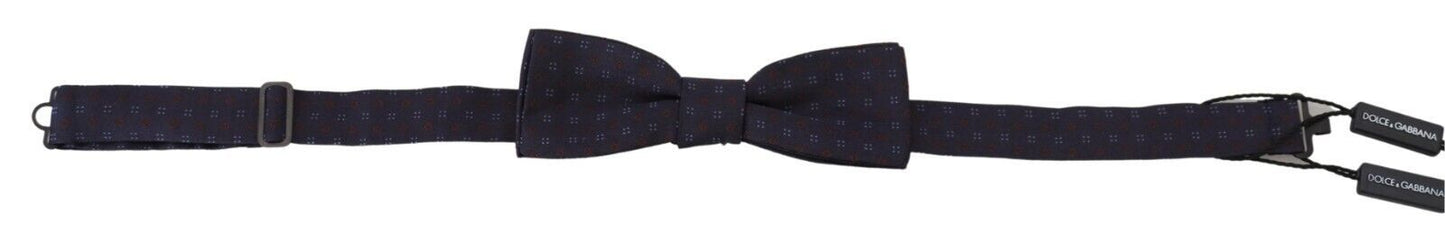 Nœud papillon Dolce & Gabbana en soie à motif bleu et tour de cou ajustable