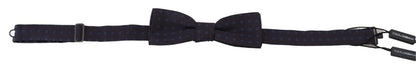Nœud papillon Dolce & Gabbana en soie à motif bleu et tour de cou ajustable