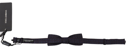 Nœud papillon Dolce & Gabbana en soie à motif bleu et tour de cou ajustable