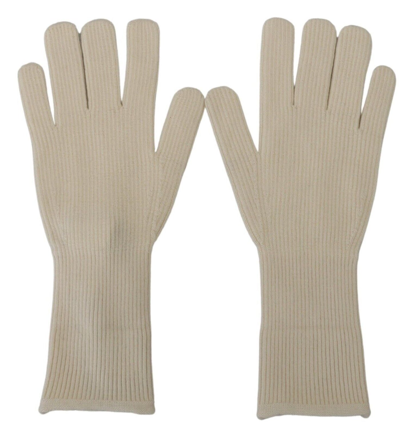 Gants moufles Dolce & Gabbana en cachemire tricoté blanc pour homme