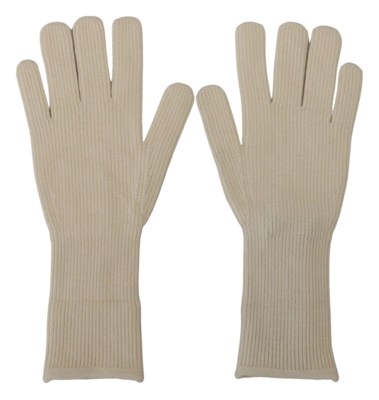 Gants moufles Dolce & Gabbana en cachemire tricoté blanc pour homme