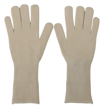 Gants moufles Dolce & Gabbana en cachemire tricoté blanc pour homme