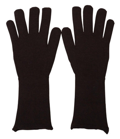 Gants Moufles Homme Dolce & Gabbana en Cachemire et Soie Marron