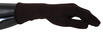 Gants Moufles Homme Dolce & Gabbana en Cachemire et Soie Marron