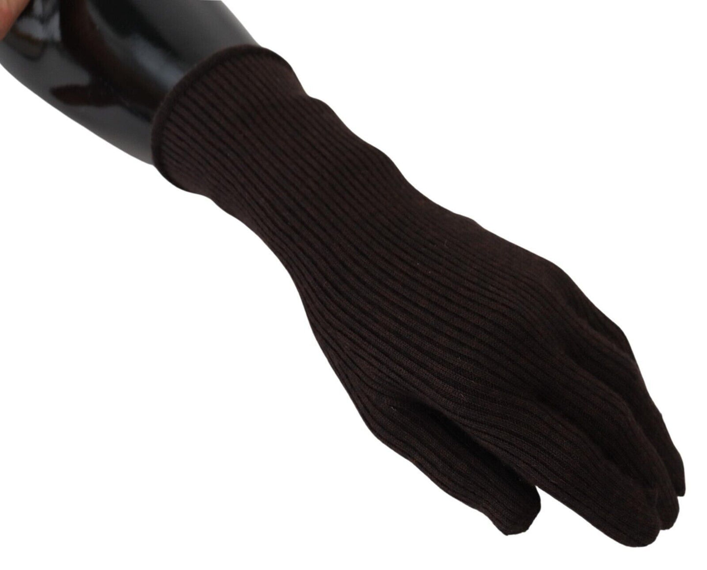 Gants Moufles Homme Dolce & Gabbana en Cachemire et Soie Marron
