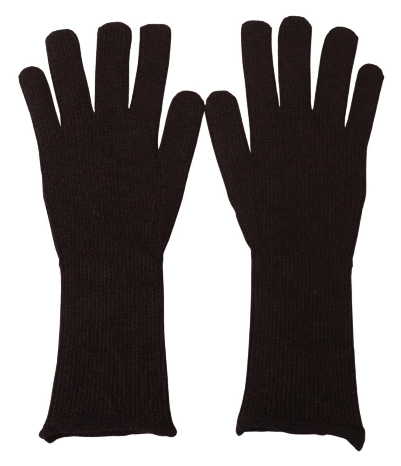 Gants Moufles Homme Dolce & Gabbana en Cachemire et Soie Marron
