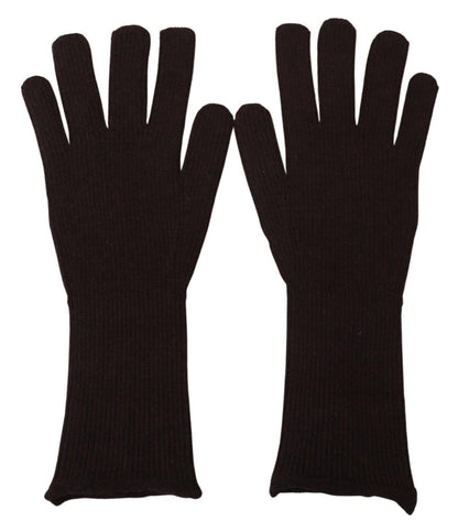 Gants Moufles Homme Dolce & Gabbana en Cachemire et Soie Marron