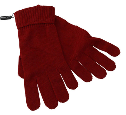 Dolce & Gabbana Gants homme mitaines en maille 100 % cachemire rouge
