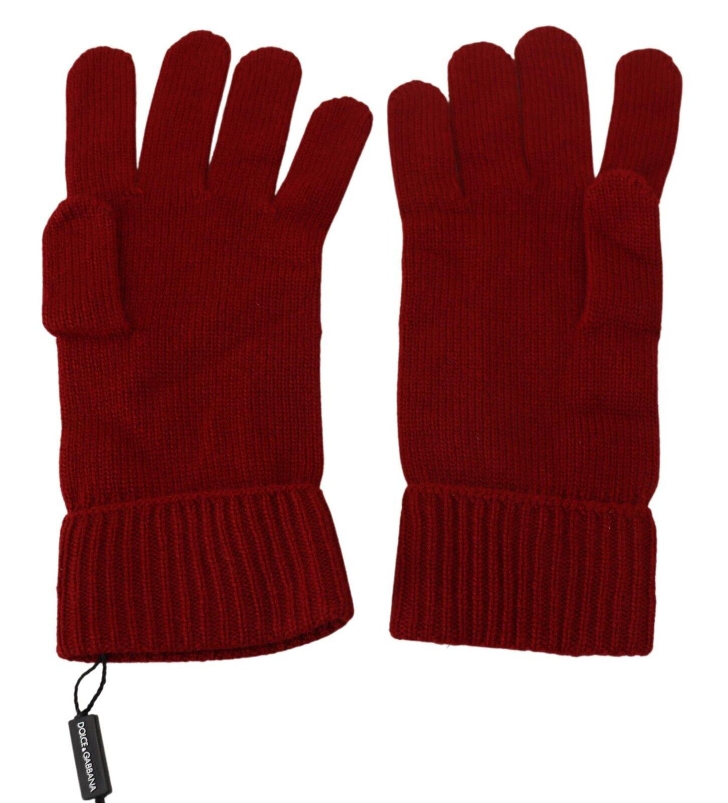 Dolce & Gabbana Gants homme mitaines en maille 100 % cachemire rouge
