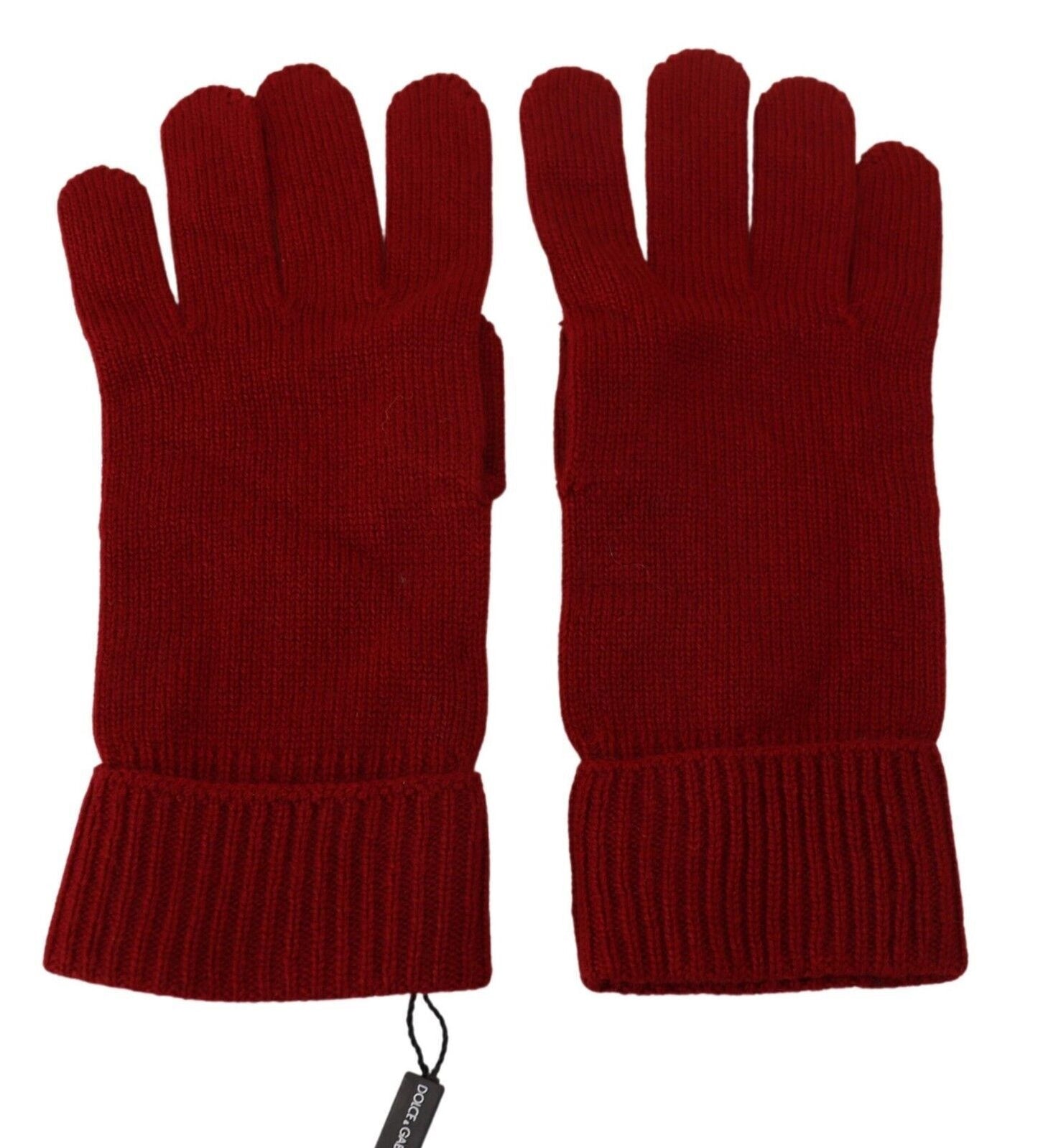 Dolce & Gabbana Gants homme mitaines en maille 100 % cachemire rouge