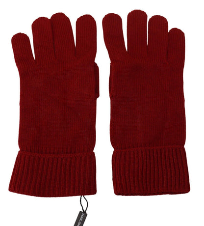 Dolce & Gabbana Gants homme mitaines en maille 100 % cachemire rouge