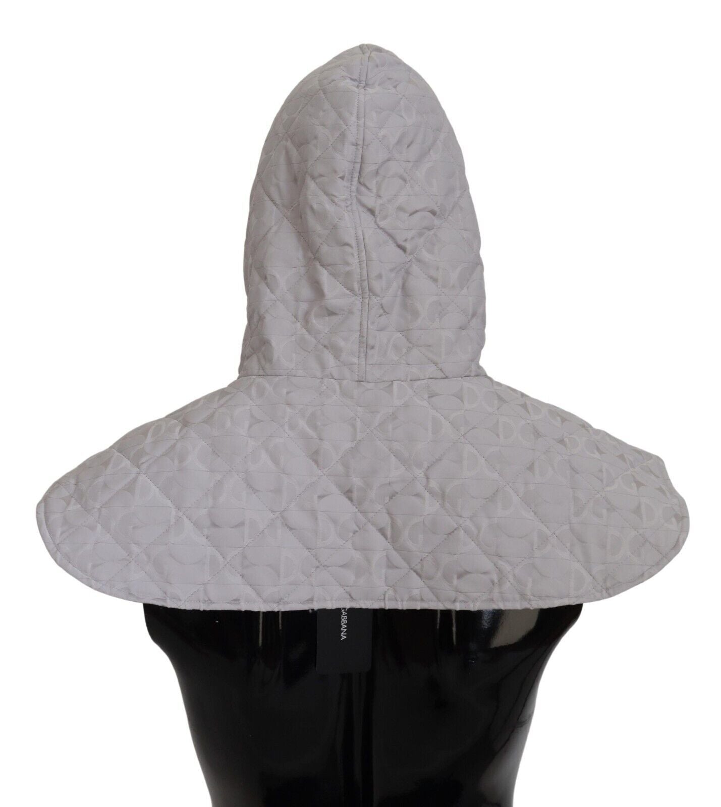 Gorro Dolce & Gabbana blanco acolchado, talla única, tipo turbante, de nailon