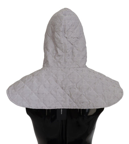 Gorro Dolce & Gabbana blanco acolchado, talla única, tipo turbante, de nailon