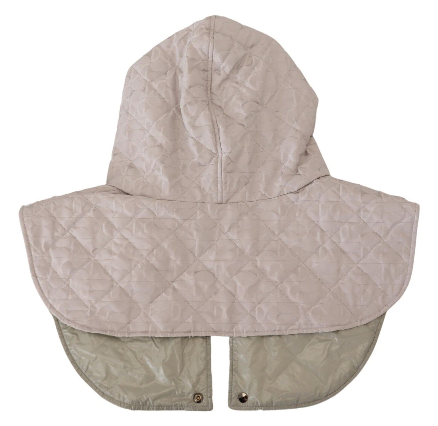 Gorro Dolce & Gabbana blanco acolchado, talla única, tipo turbante, de nailon
