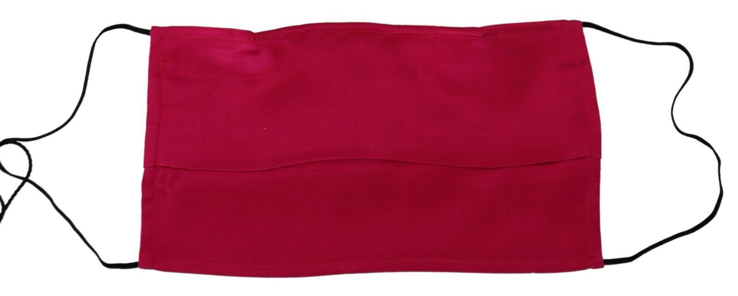 Masque facial Dolce & Gabbana en coton rouge plissé avec brides élastiques taille unique