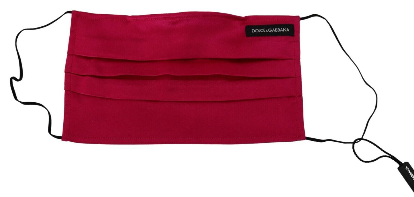 Masque facial Dolce & Gabbana en coton rouge plissé avec brides élastiques taille unique