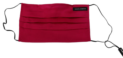 Masque facial Dolce & Gabbana en coton rouge plissé avec brides élastiques taille unique