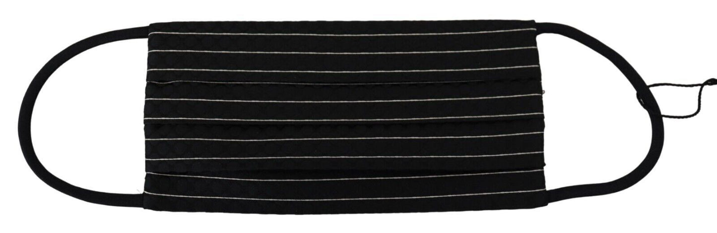Masque en tissu Dolce & Gabbana rayé noir et blanc avec attaches élastiques - Taille unique