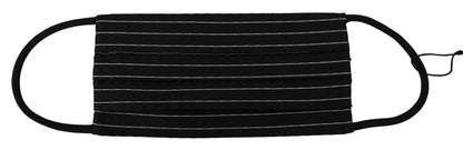 Masque en tissu Dolce & Gabbana rayé noir et blanc avec attaches élastiques - Taille unique