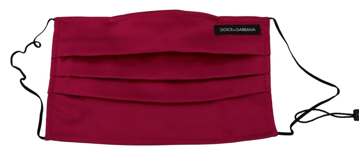 Masque facial plissé en soie marron Dolce & Gabbana avec sangle élastique, taille unique