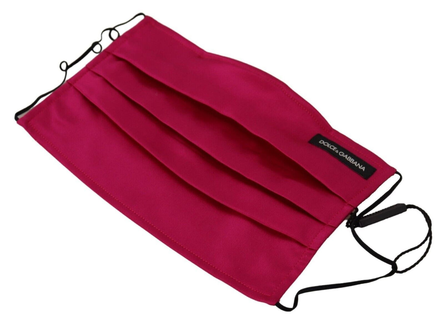Masque facial plissé en soie marron Dolce & Gabbana avec sangle élastique, taille unique