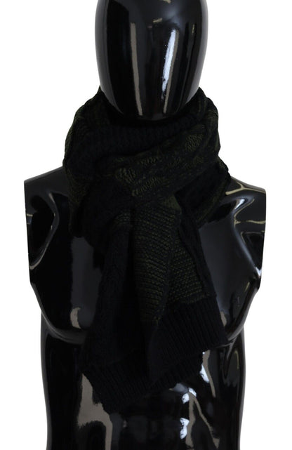 Écharpe-châle homme Dolce & Gabbana en maille noire et verte