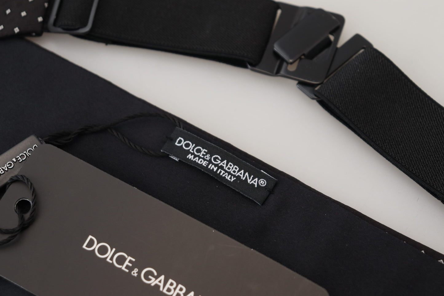 Ceinture de smoking Dolce & Gabbana noire à pois et large taille
